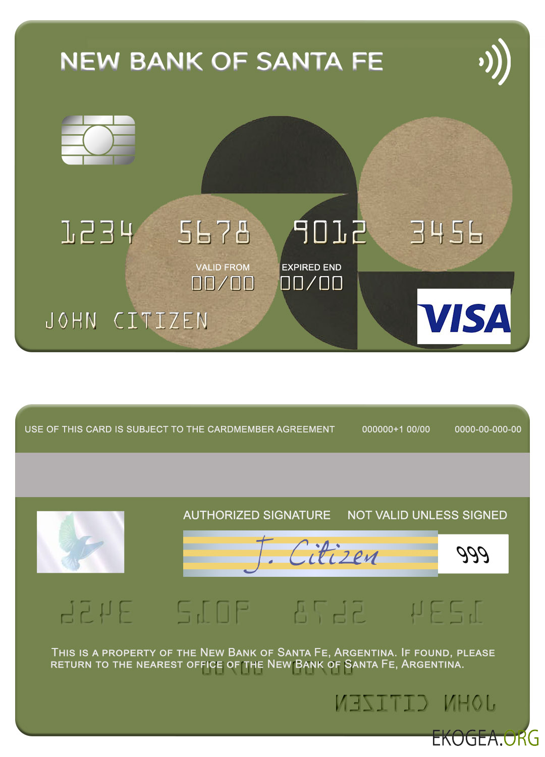 Argentine Nouvelle carte visa de la Banque de Santa Fe